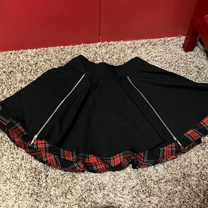🖤 Punk Rave Black & Plaid Skirt 🖤